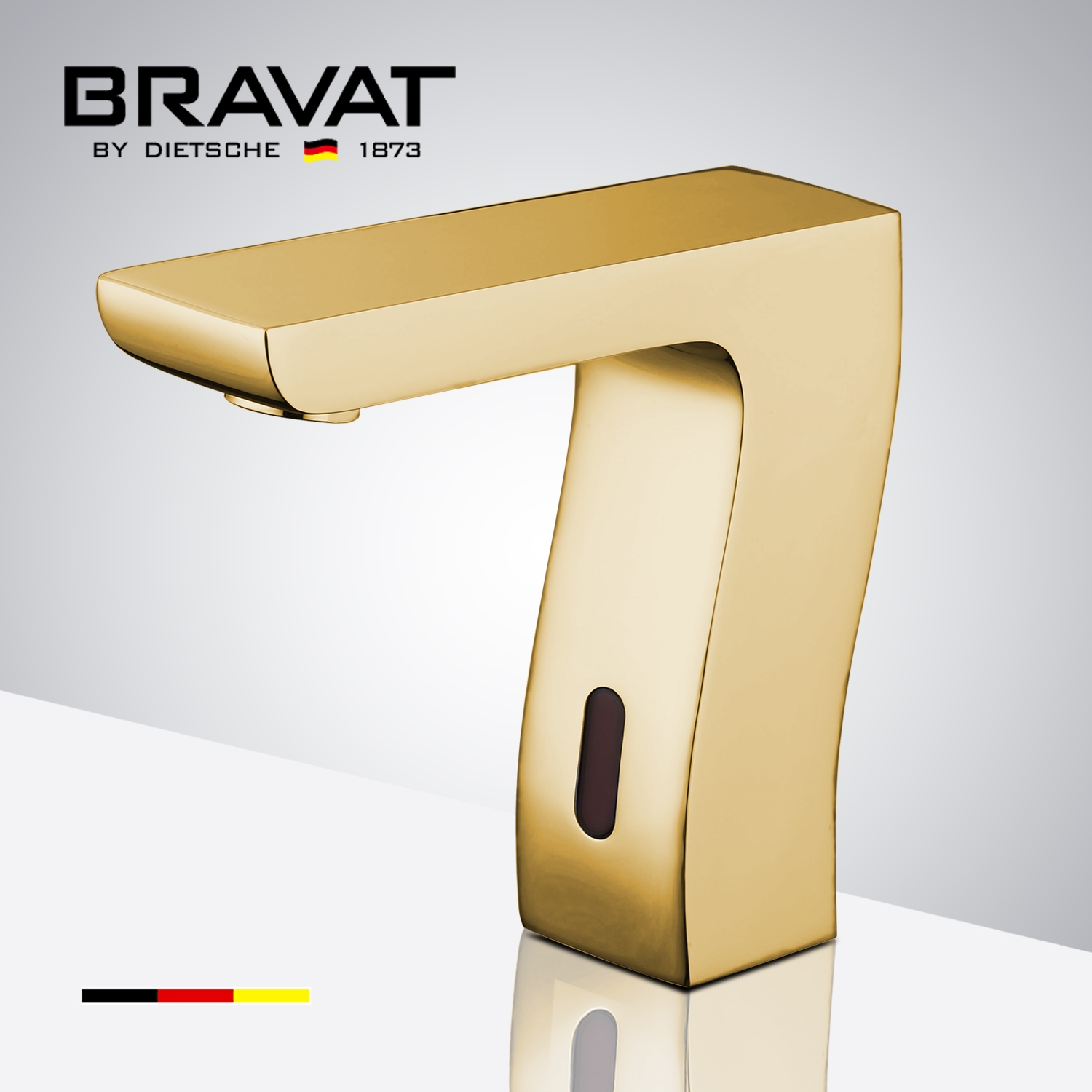 Bravat Trio Commercial Motion Sensor Faucets Gold Finish